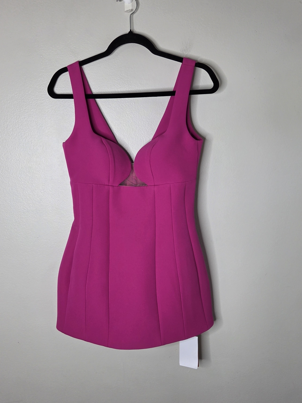 Milla Glossy Ultra Fuchsia Sleeveless Structured Mini Dress